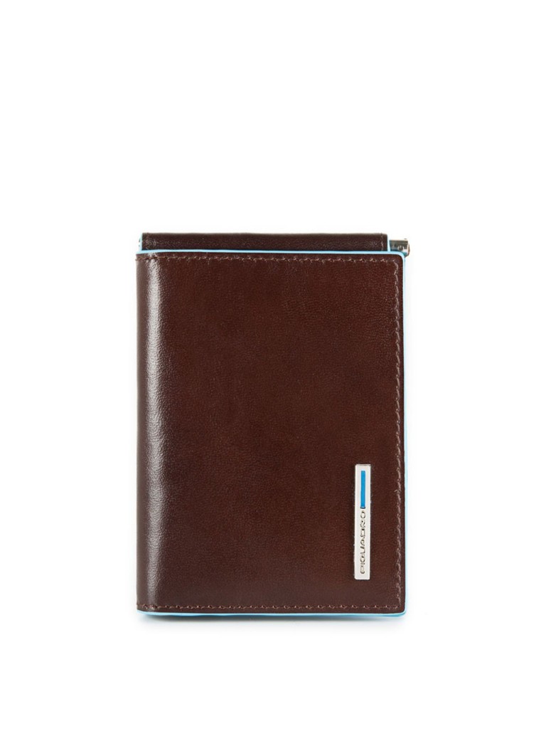 PORTAFOGLI UOMO VERTICALE CON FERMASOLDI BLUE SQUARE PIQUADRO