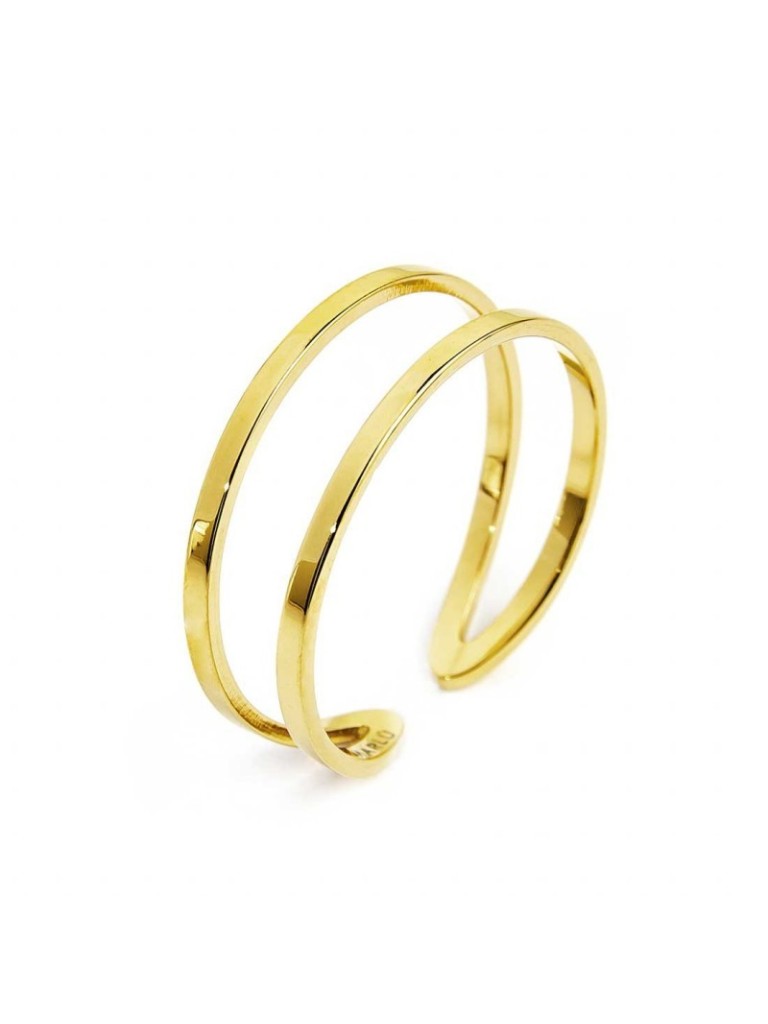 Marlù ANELLO DOPPIA FASCIA RETTANGOLARE PVD ORO