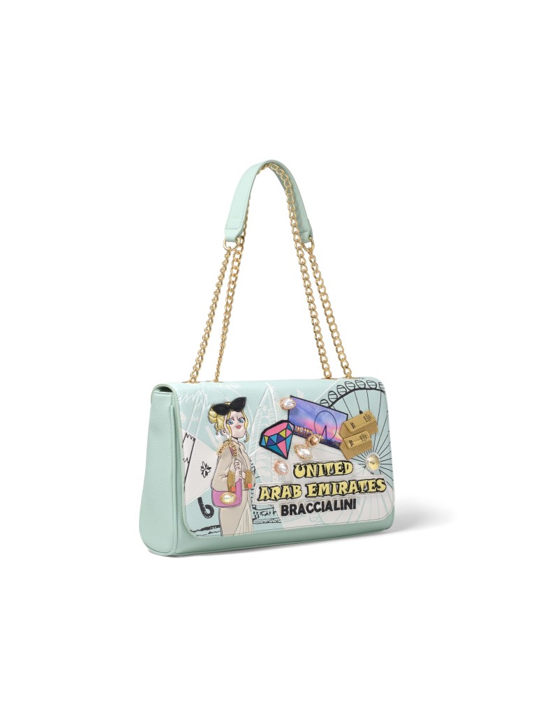 Braccialini Borsa a spalla Cartoline B17086