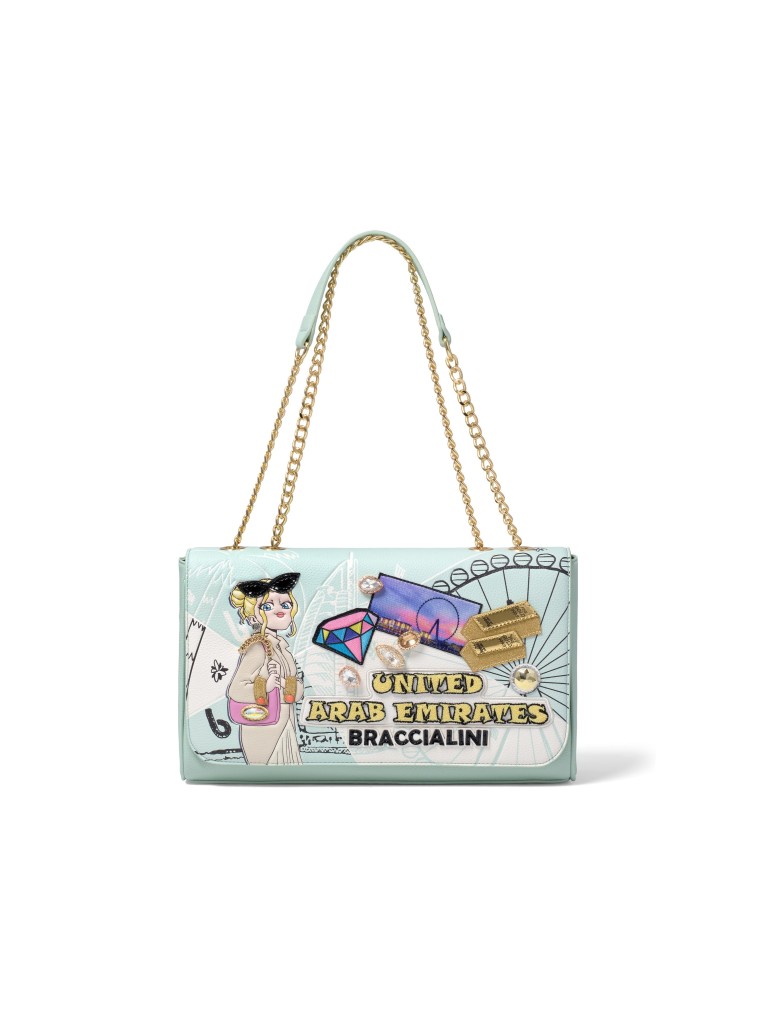 Braccialini Borsa a spalla Cartoline B17086