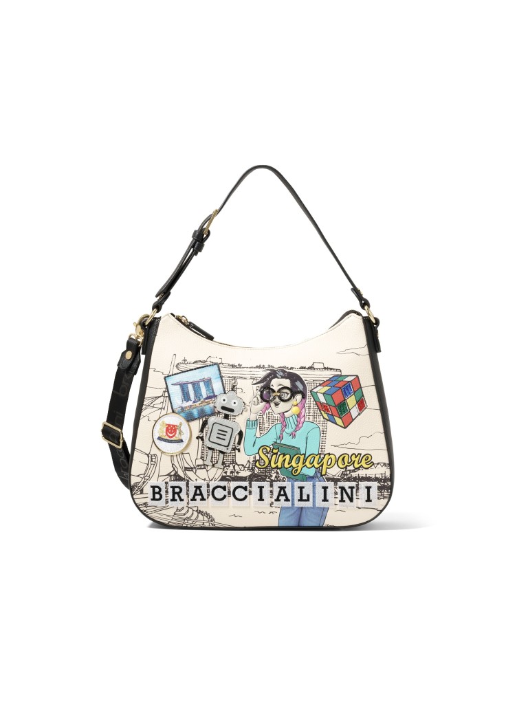 Borsa Braccialini Cartoline Singapore b17376