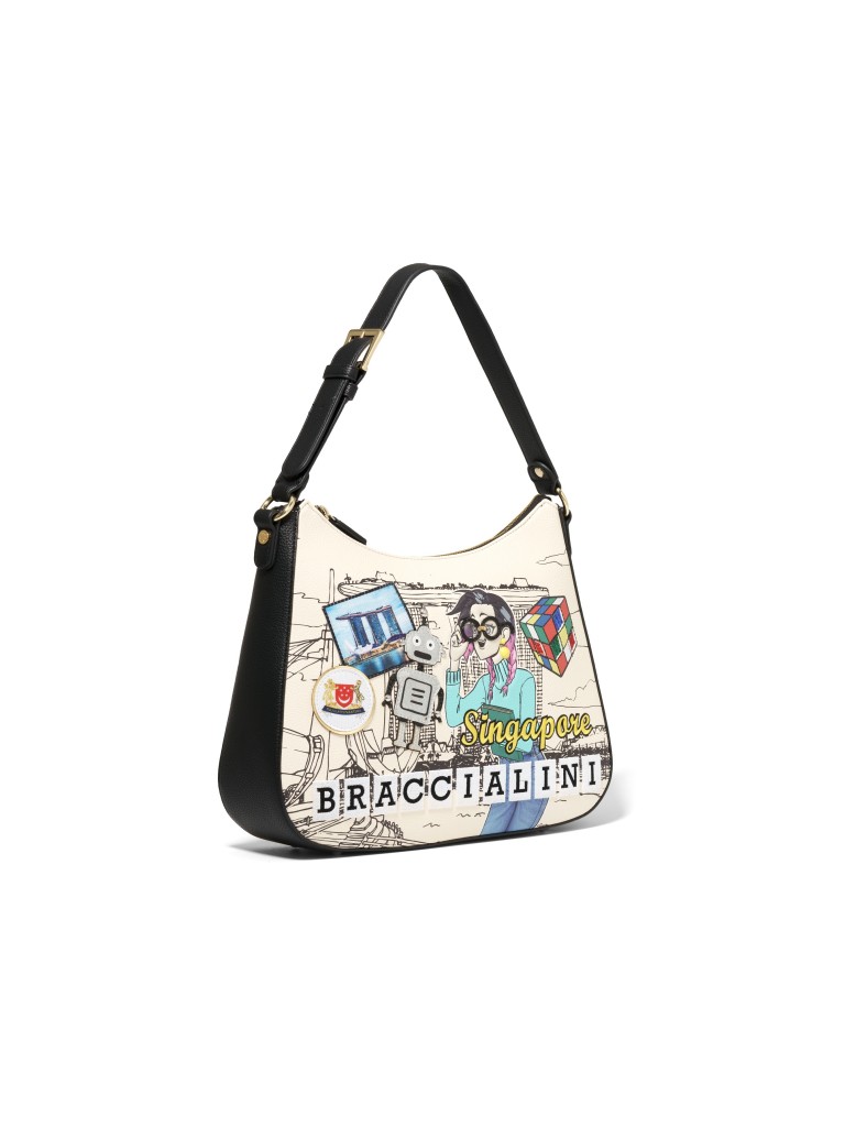 Borsa Braccialini Cartoline Singapore b17376