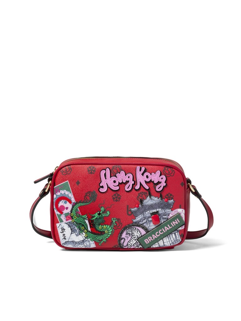 Braccialini Borsa A Spalla Cartoline Hong Kong B16110