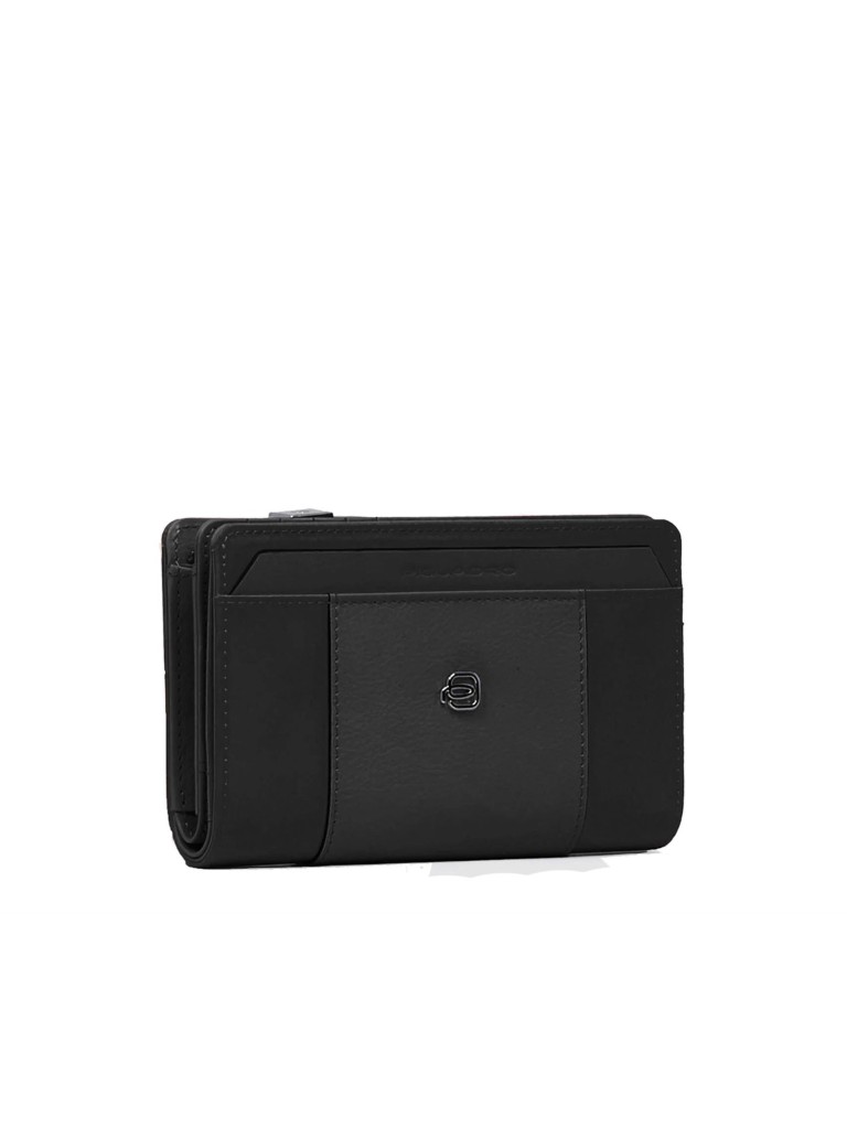 Piquadro Portafoglio donna medio con zip in pelle e tessuto PD6661W92TR