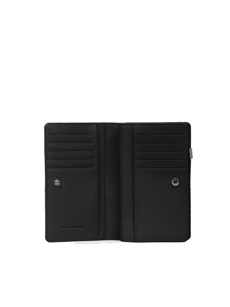 Piquadro Portafoglio donna medio con zip in pelle e tessuto PD6661W92TR