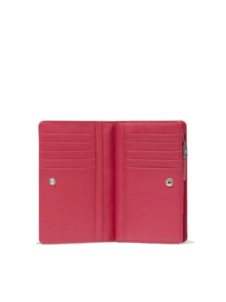 Piquadro Portafoglio donna medio con zip in pelle e tessuto PD6661W92TR