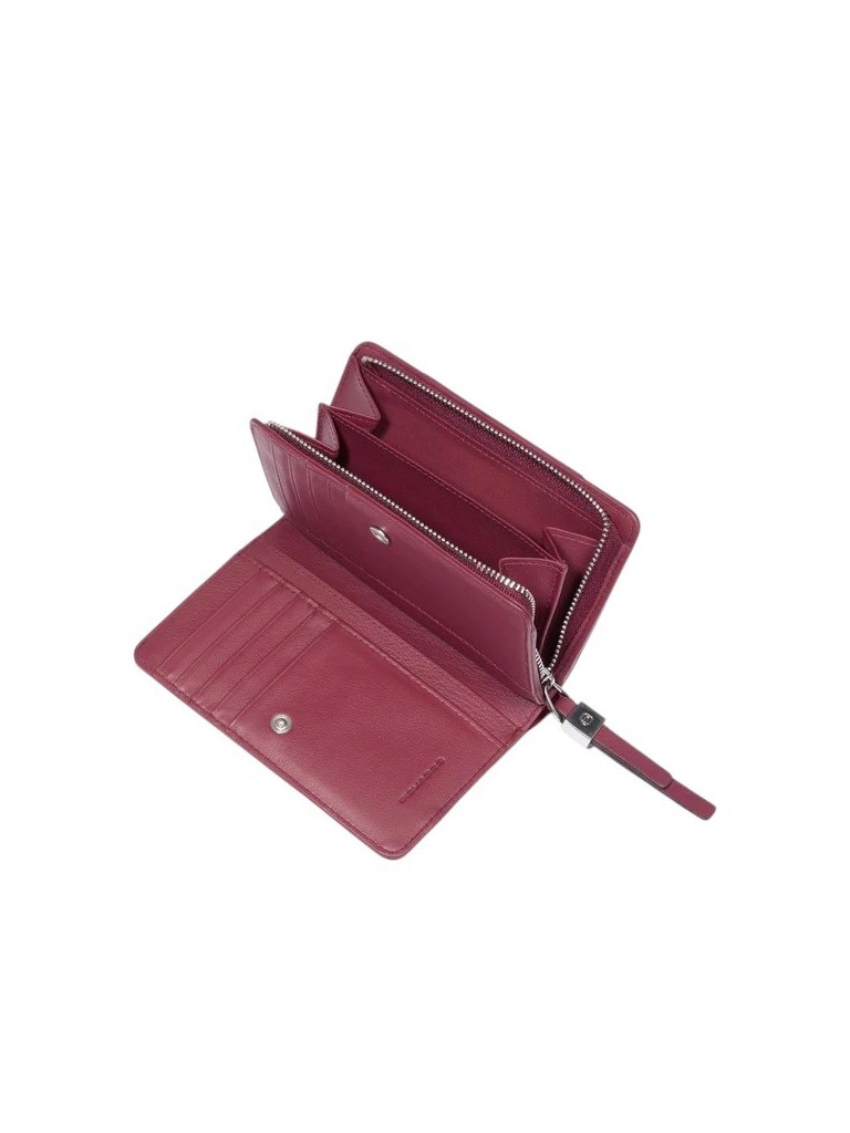 Piquadro Portafoglio donna medio con zip in pelle e tessuto PD6661W92TR