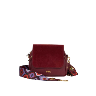 Mbrc Borsa In Pelle Linea Obona Suede Bordeaux