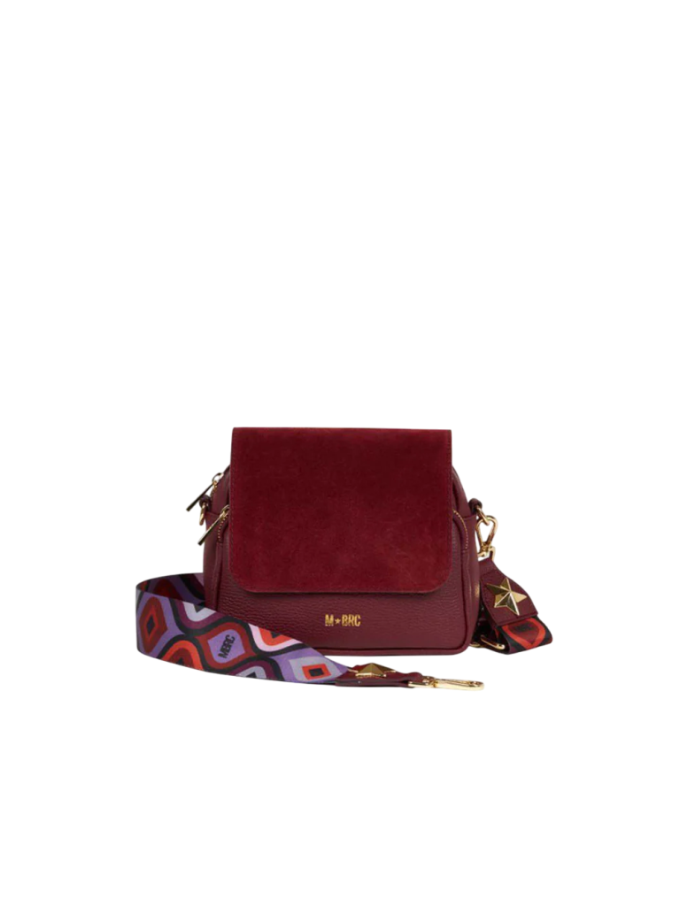 Mbrc Borsa In Pelle Linea Obona Suede Bordeaux