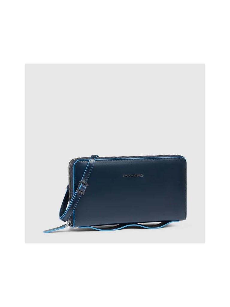 Piquadro B2 Pochette Con Trac E Mani In Pelle Ac6732b2r