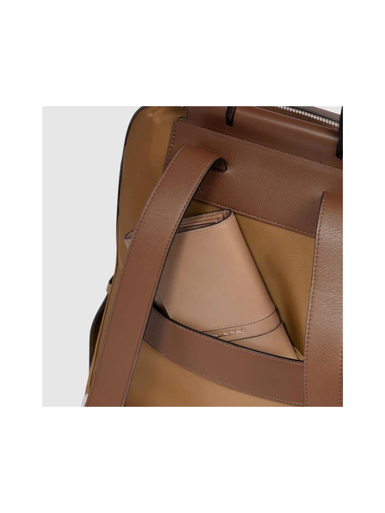 Piquadro W92t Zaino Donna In Pelle E Tessuto