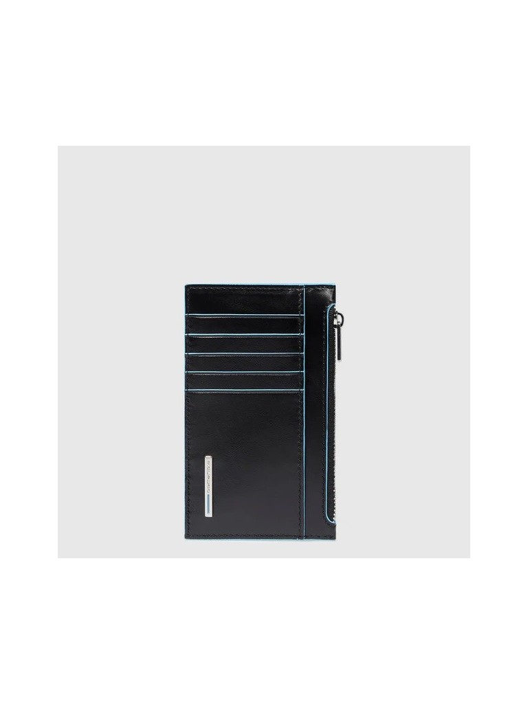 Piquadro B2 Bustina Zippata N Pelle Con Slots Porta Cc Pp6561b2r